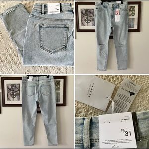 New KanCan Acid wash High Rise Ankle Skinny Jeans Size 15/31